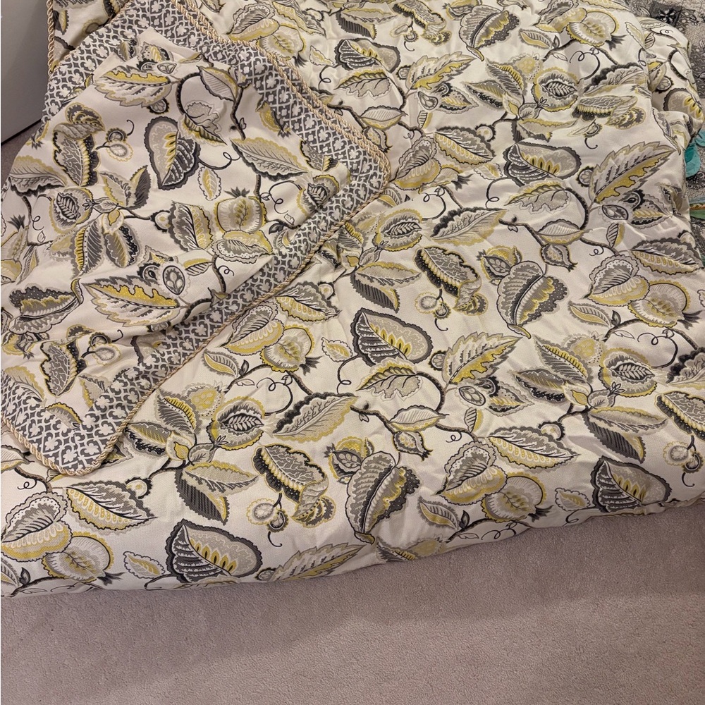 Waverly Cream and Yellow Floral Comforter